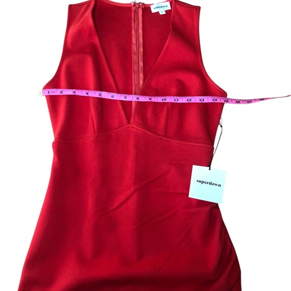 Revolve Superdown Skye V-Neck Mini Dress in Red Size S - Picture 8 of 9